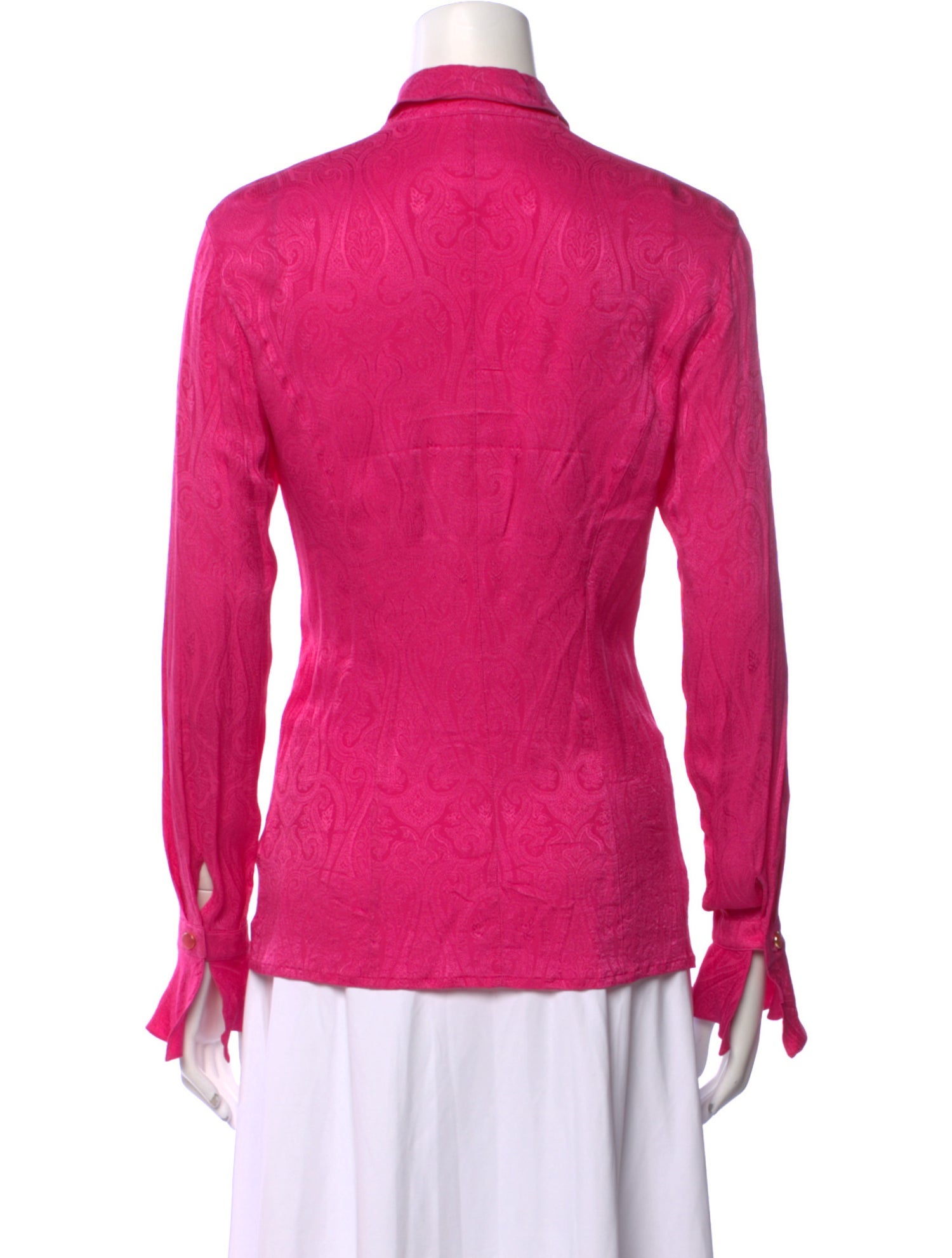 Escada Silk Long Sleeve Button-Up Top